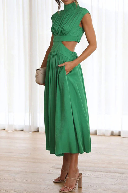 R&B | Mock Neck Cutout Midi Kleid