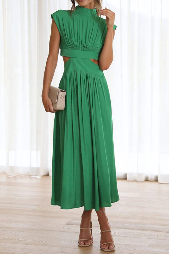 R&B | Mock Neck Cutout Midi Kleid