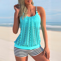 R&B | Spitzenstreifen Tankini Set