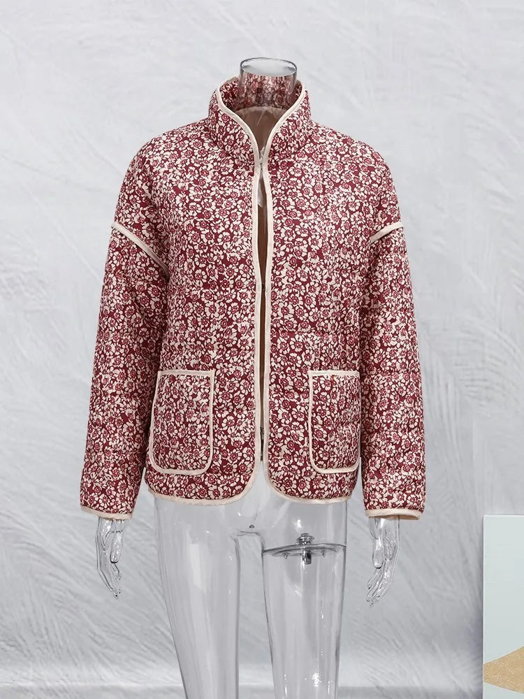 R&B | Jacke Frauen Vintage Blumenmuster