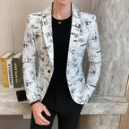 R&B | Modern Bedruckter, Lässiger Herrenblazer