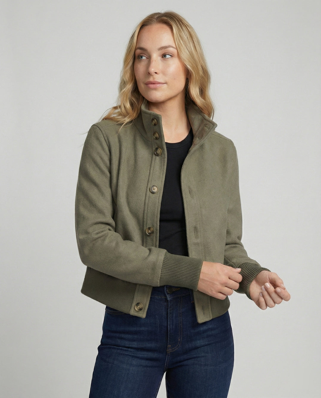 Modische American Style Damen Kurzjacke Slim-Fit Design Herbst Jacke