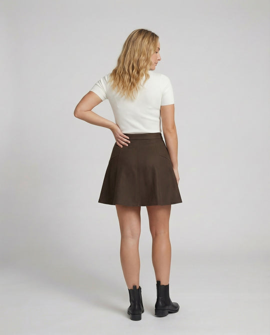 Modischer Winter Minirock mit hoher Taille und A-Linien Schnitt