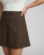 Modischer Winter Minirock mit hoher Taille und A-Linien Schnitt