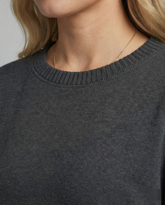 Modisches Strick-Sweatshirt und Sporthose Set für Damen Zweiteiler Grau