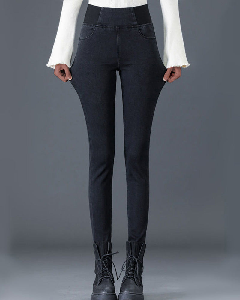 R&B | Bequeme Winter Thermische Warme Fleece Futter Leggings mit Hohem Taillenschnitt für Frauen