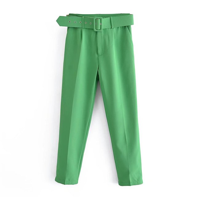 R&B | Lässige Hochbundhose mit Gürtel und Taschen, perfekt für lässige Tage