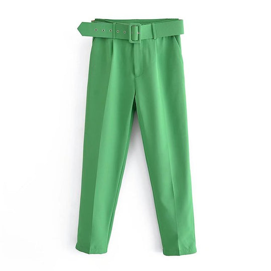 R&B | Lässige Hochbundhose mit Gürtel und Taschen, perfekt für lässige Tage