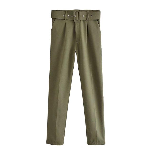 R&B | Lässige Hochbundhose mit Gürtel und Taschen, perfekt für lässige Tage