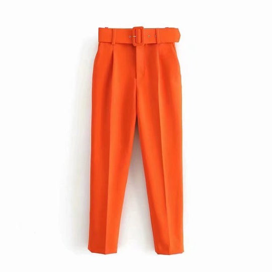 R&B | Lässige Hochbundhose mit Gürtel und Taschen, perfekt für lässige Tage