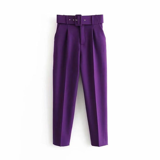 R&B | Lässige Hochbundhose mit Gürtel und Taschen, perfekt für lässige Tage