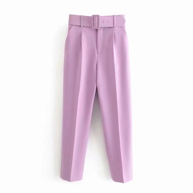 R&B | Lässige Hochbundhose mit Gürtel und Taschen, perfekt für lässige Tage
