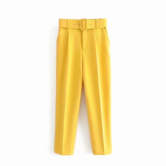 R&B | Lässige Hochbundhose mit Gürtel und Taschen, perfekt für lässige Tage