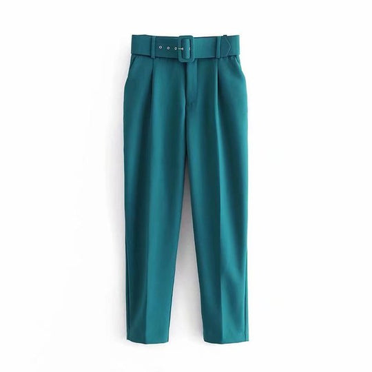 R&B | Lässige Hochbundhose mit Gürtel und Taschen, perfekt für lässige Tage