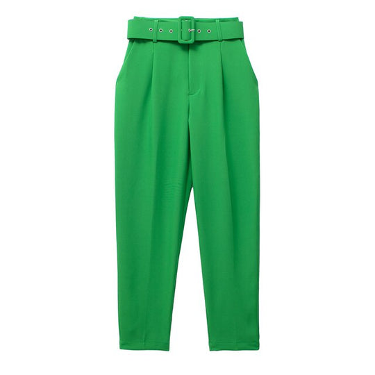 R&B | Lässige Hochbundhose mit Gürtel und Taschen, perfekt für lässige Tage