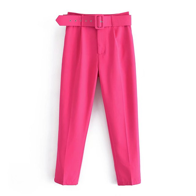 R&B | Lässige Hochbundhose mit Gürtel und Taschen, perfekt für lässige Tage