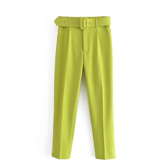 R&B | Lässige Hochbundhose mit Gürtel und Taschen, perfekt für lässige Tage