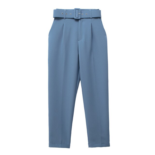 R&B | Lässige Hochbundhose mit Gürtel und Taschen, perfekt für lässige Tage