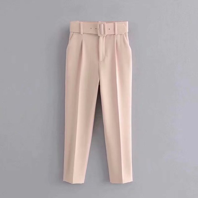 R&B | Lässige Hochbundhose mit Gürtel und Taschen, perfekt für lässige Tage