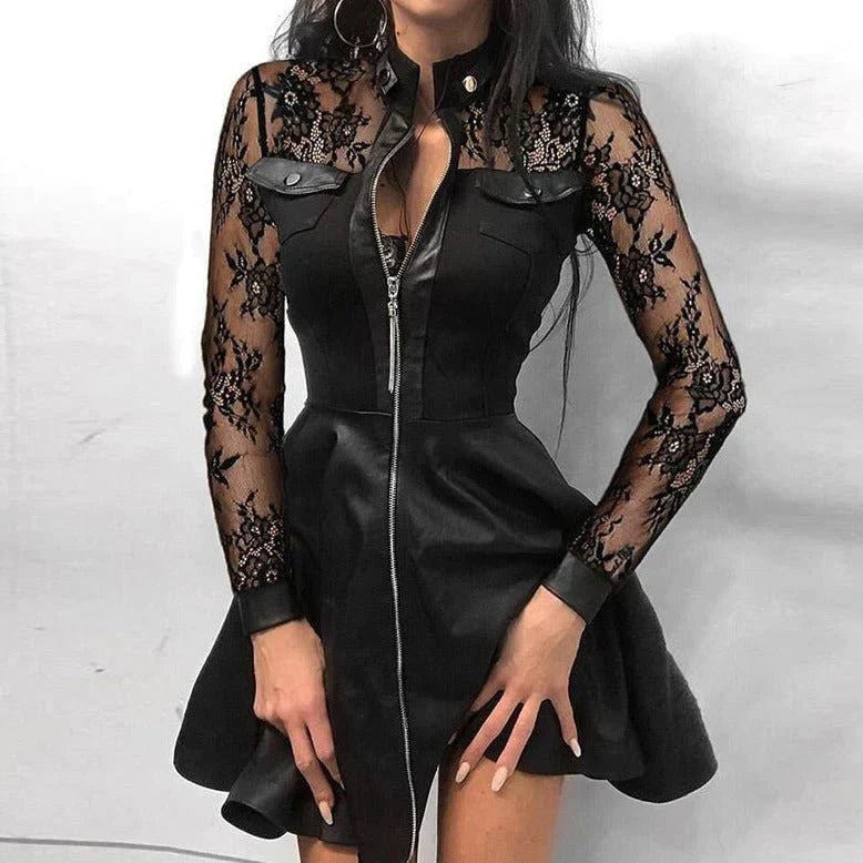 R&B | Stylisches kleid mit Frontreißverschluss für Frauen