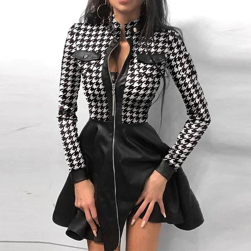 R&B | Stylisches kleid mit Frontreißverschluss für Frauen