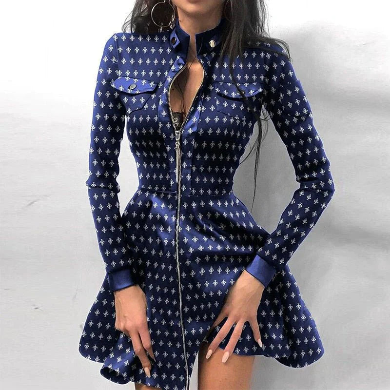 R&B | Stylisches kleid mit Frontreißverschluss für Frauen