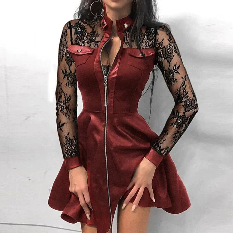 R&B | Stylisches kleid mit Frontreißverschluss für Frauen