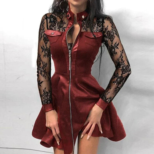 R&B | Stylisches kleid mit Frontreißverschluss für Frauen