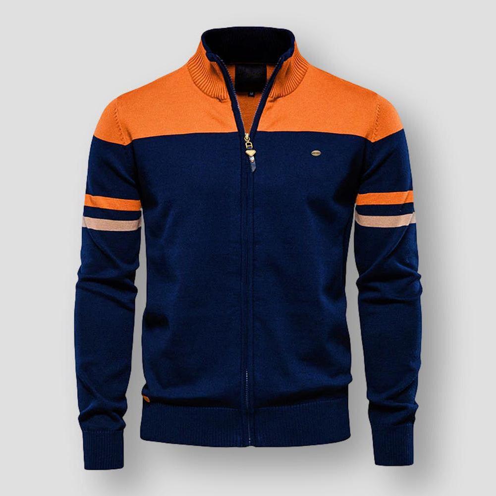R&B | Herren Zip-Up Farbblockjacke