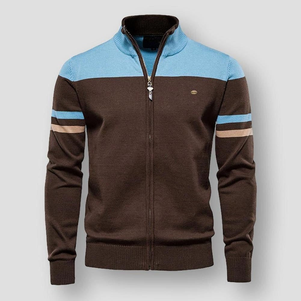 R&B | Herren Zip-Up Farbblockjacke