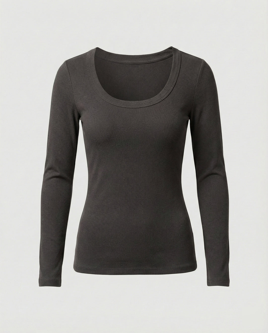 Damen Langarmshirt Elastisch Rundhals Herbst Weiches Komfort Oberteil