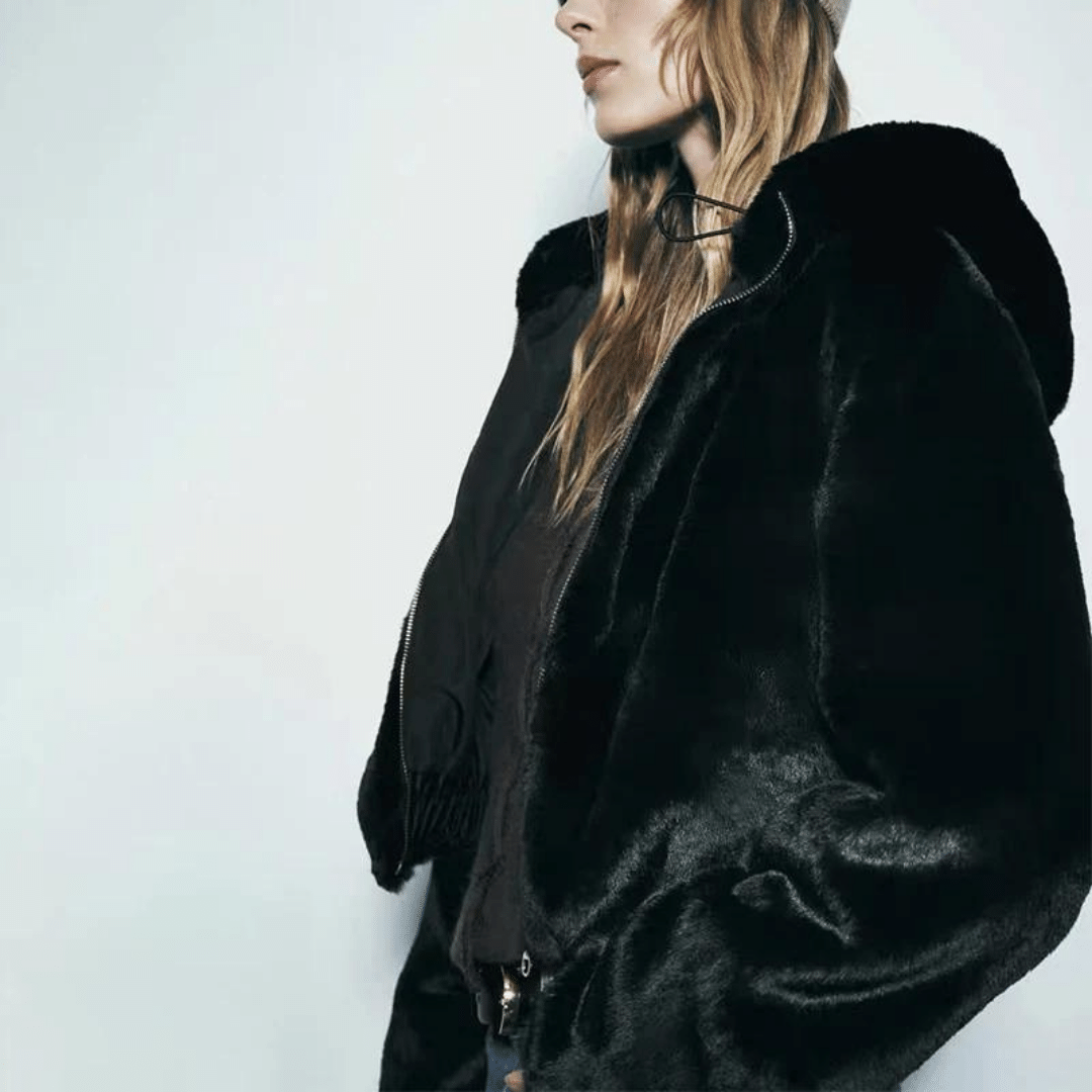 R&B | Damen elegante Kunstpelz Winterjacke