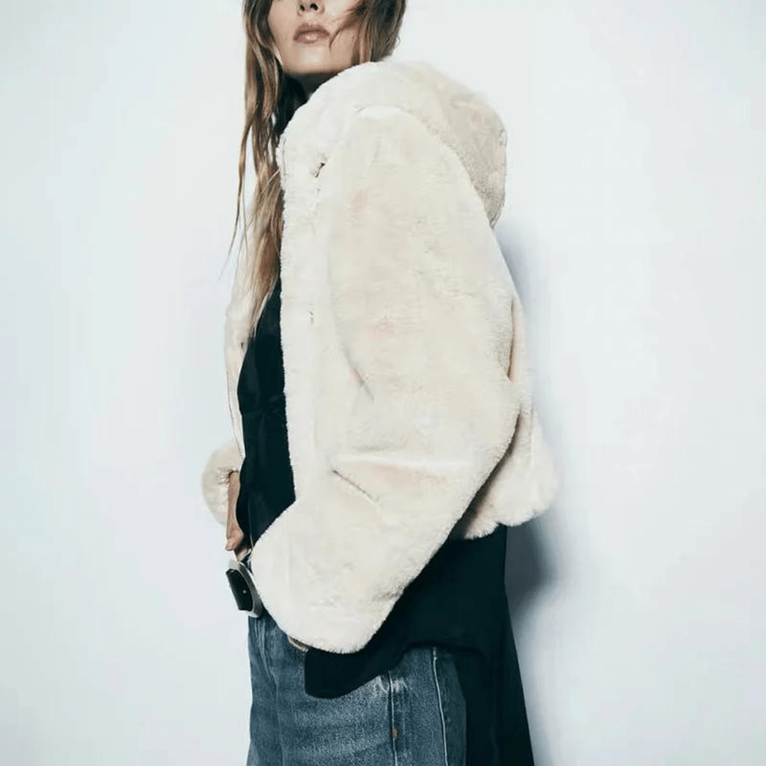 R&B | Damen elegante Kunstpelz Winterjacke