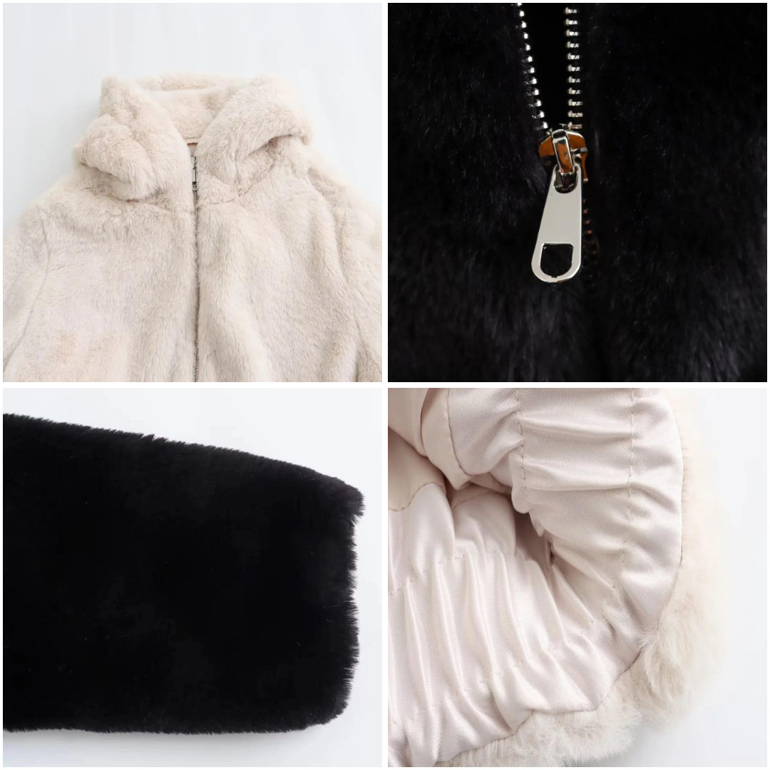 R&B | Damen elegante Kunstpelz Winterjacke