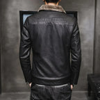 R&B | Lederjacke mit Fleece-Kragen