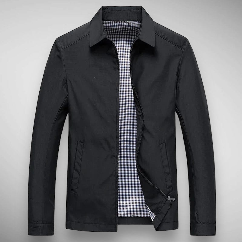 R&B | Herren Harrington-Jacke - Karierte Futter & Klassischer Kragen
