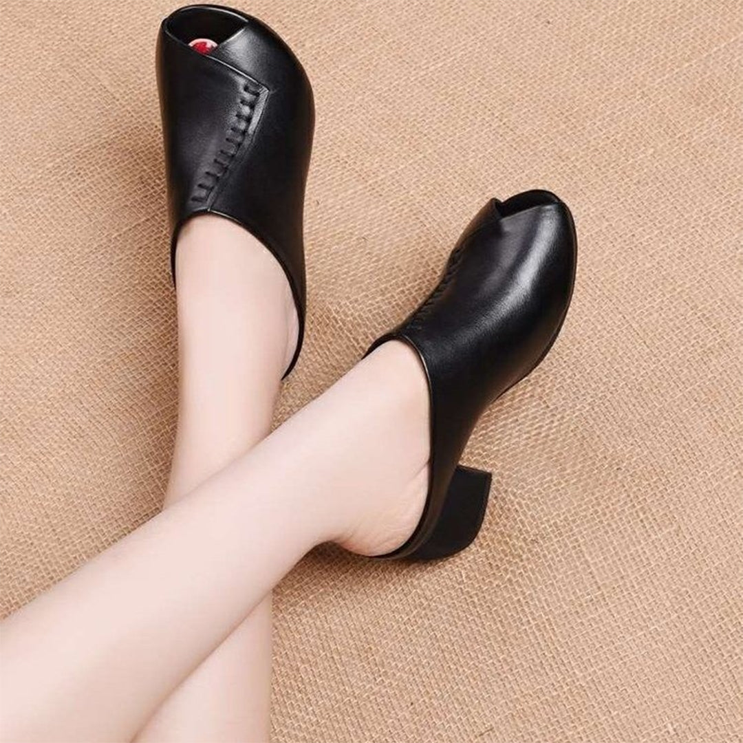 Elegante pantoffeln mit blockabsatz R&B