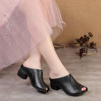 Elegante pantoffeln mit blockabsatz R&B