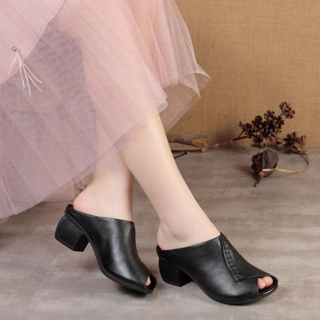 Elegante pantoffeln mit blockabsatz R&B