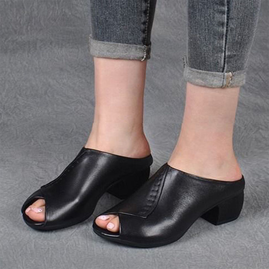 Elegante pantoffeln mit blockabsatz R&B