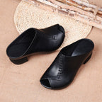 Elegante pantoffeln mit blockabsatz R&B