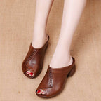 Elegante pantoffeln mit blockabsatz R&B
