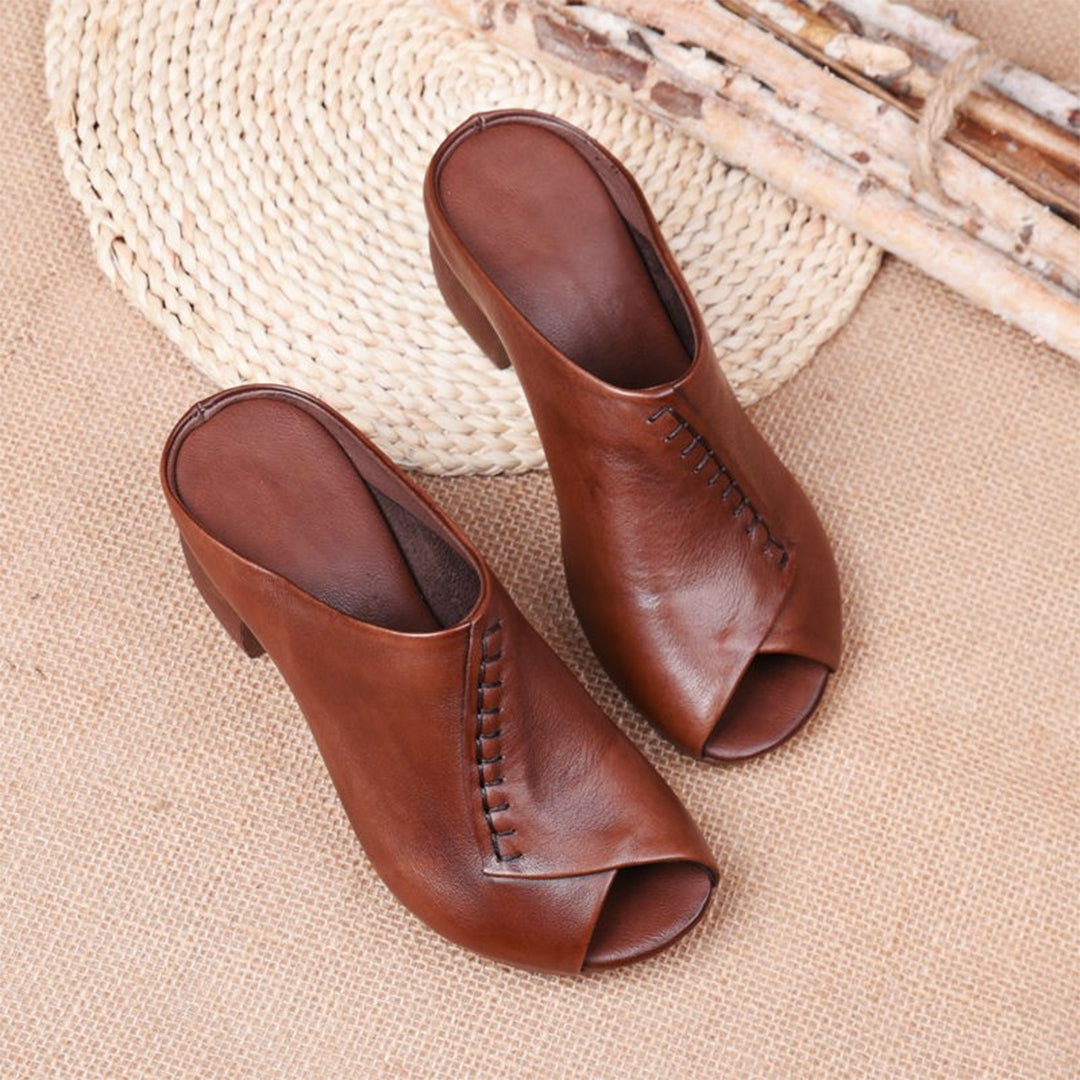 Elegante pantoffeln mit blockabsatz R&B
