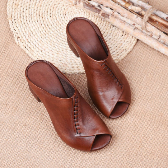 Elegante pantoffeln mit blockabsatz R&B