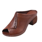 Elegante pantoffeln mit blockabsatz R&B