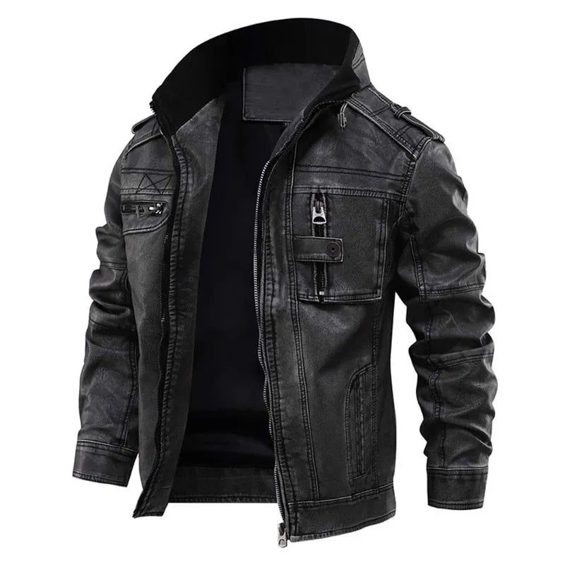 R&B | Schwarze Lederjacke mit Zeitlosem Vintage-Look