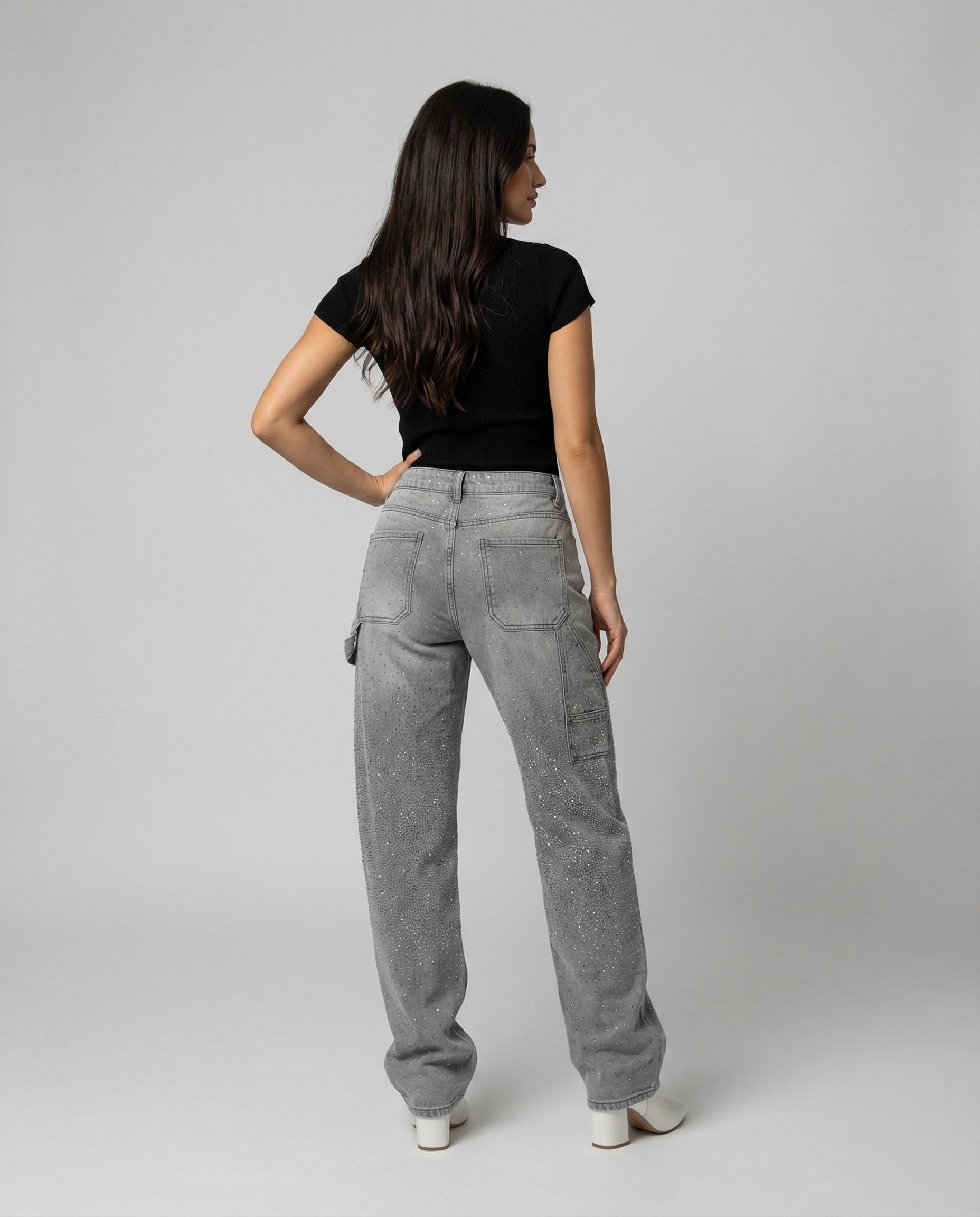 R&B | Jeans mit Glänzenden Details Trendy und Komfortabel