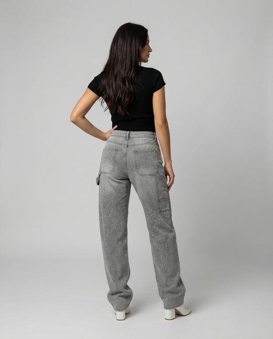 R&B | Jeans mit Glänzenden Details Trendy und Komfortabel