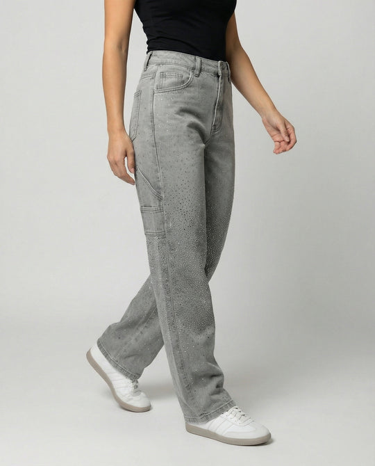 R&B | Jeans mit Glänzenden Details Trendy und Komfortabel