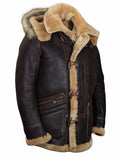 R&B | Jacke mit Kapuze Lederlook Weiches Plüschfutter Knopfverschluss Bequeme Passform